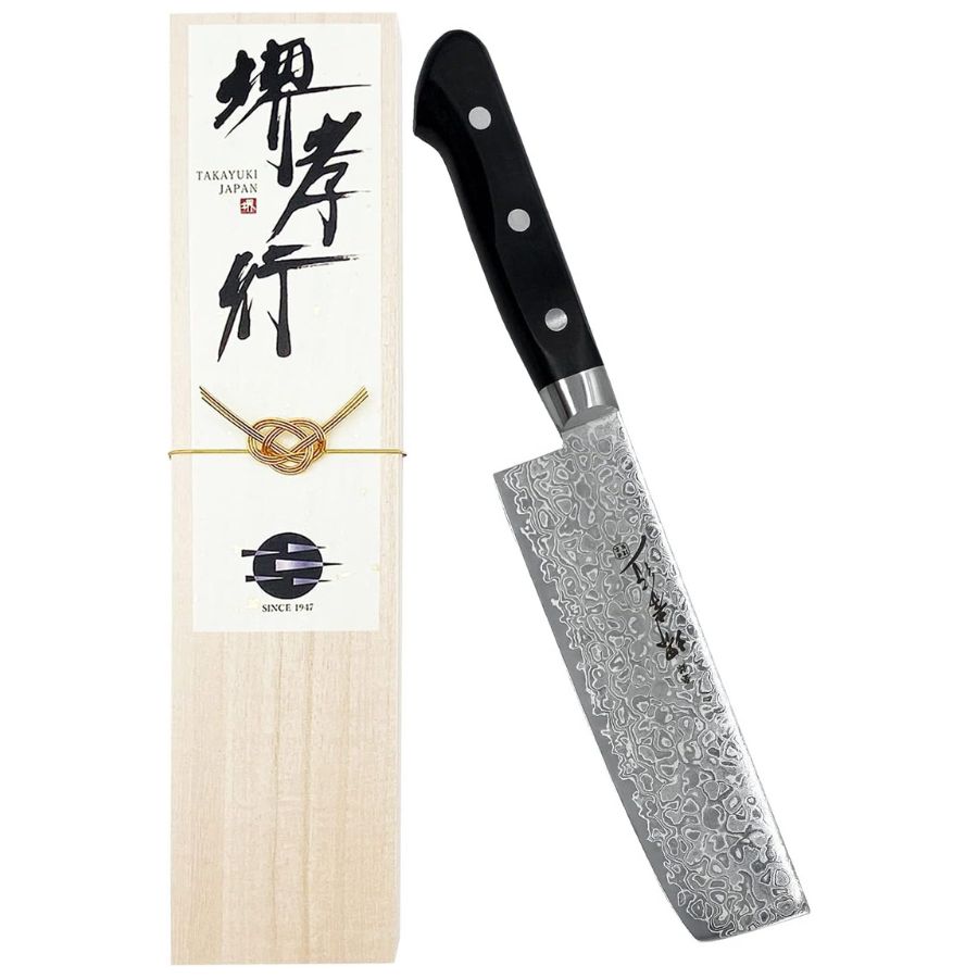 【プロの料理人が愛用する包丁ブランド】堺孝行 45層 ダマスカス 鏡面加工 AUS10 青木刃物製作所