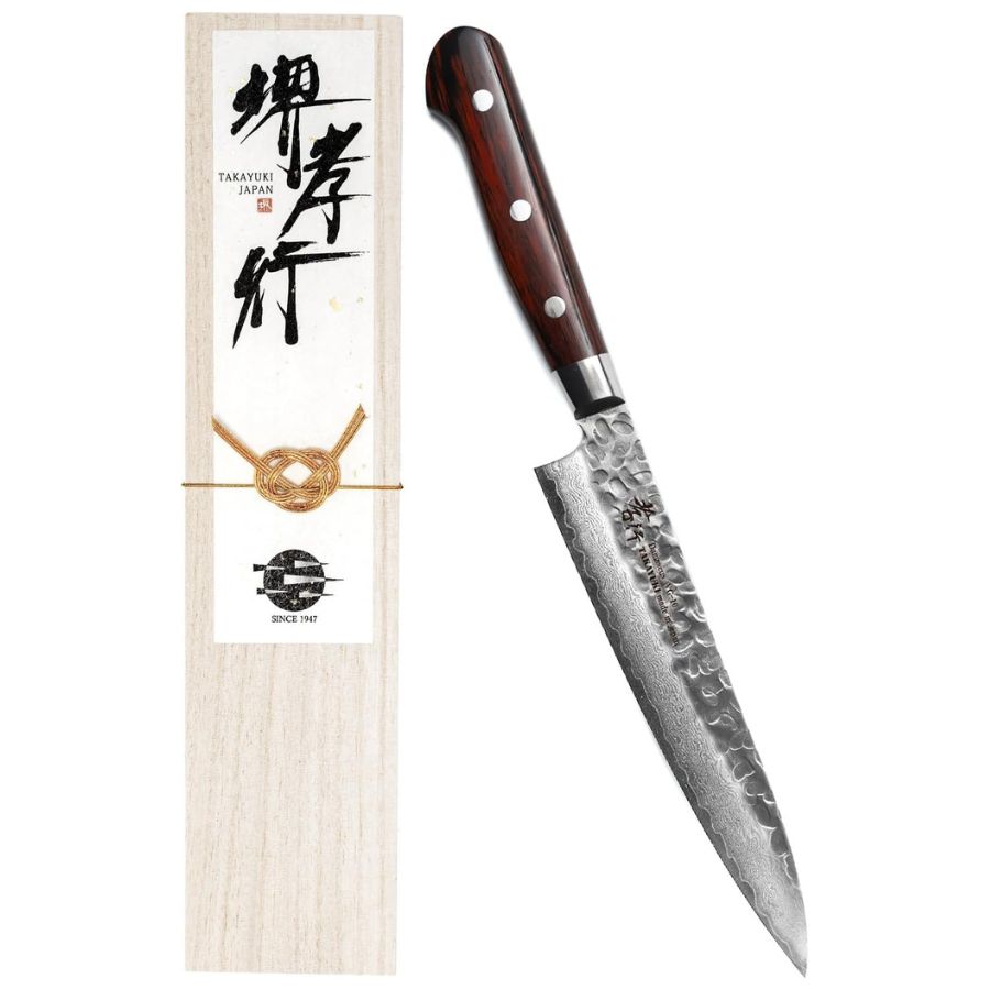 【プロの料理人が愛用する包丁ブランド】堺孝行 33層 ダマスカス マホガニー柄 包丁 V金10号 vg10 33層槌目 青木刃物製作所