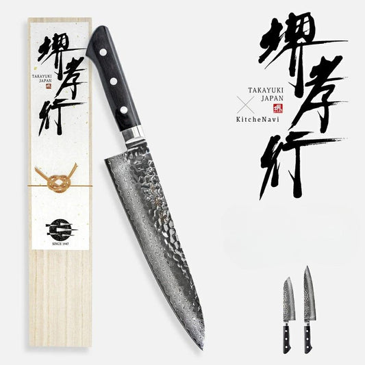 【プロの料理人が愛用する包丁ブランド】堺孝行 33層 ダマスカス 黒柄 V金10号 vg10 33層槌目 鏡面 青木刃物製作所