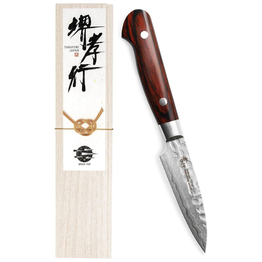 【プロの料理人が愛用する包丁ブランド】堺孝行 33層 ダマスカス マホガニー柄 包丁 V金10号 vg10 33層槌目 青木刃物製作所