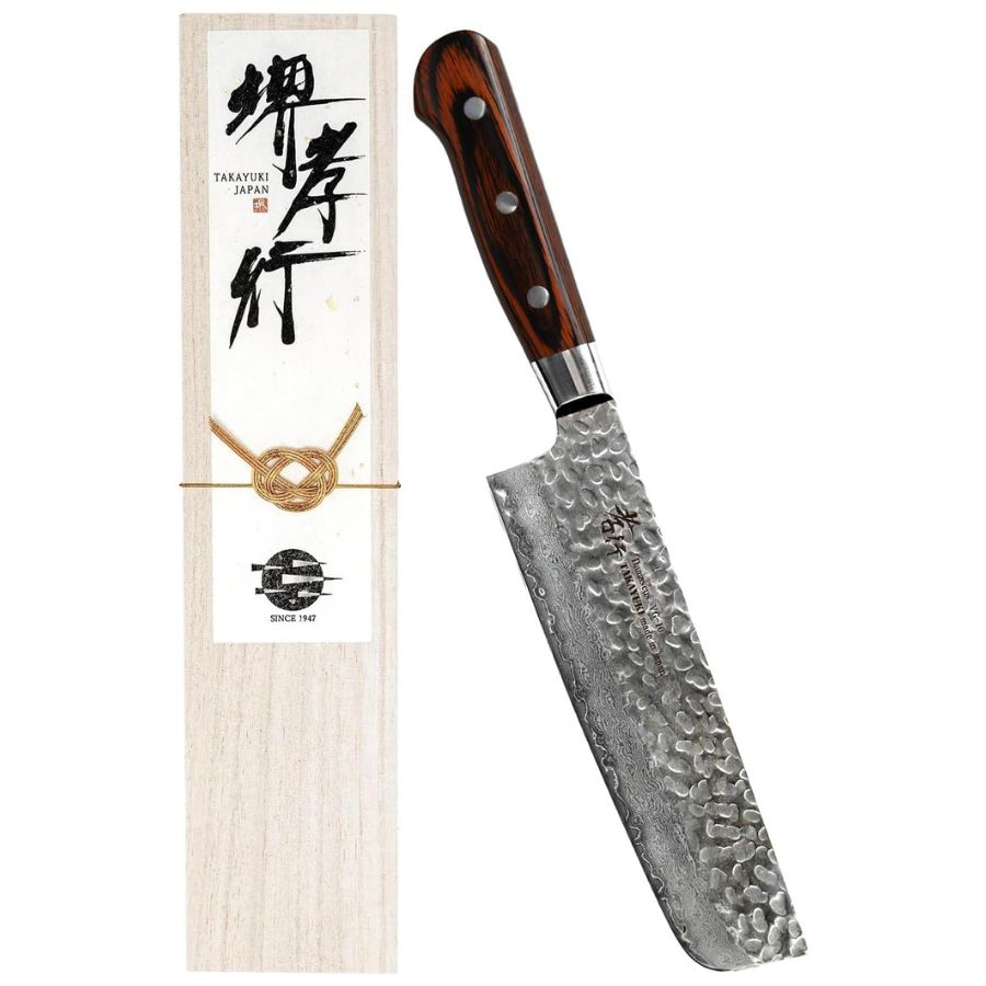 【プロの料理人が愛用する包丁ブランド】堺孝行 33層 ダマスカス マホガニー柄 包丁 V金10号 vg10 33層槌目 青木刃物製作所